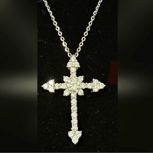Elegant Moissanite Cross Pendant Necklace